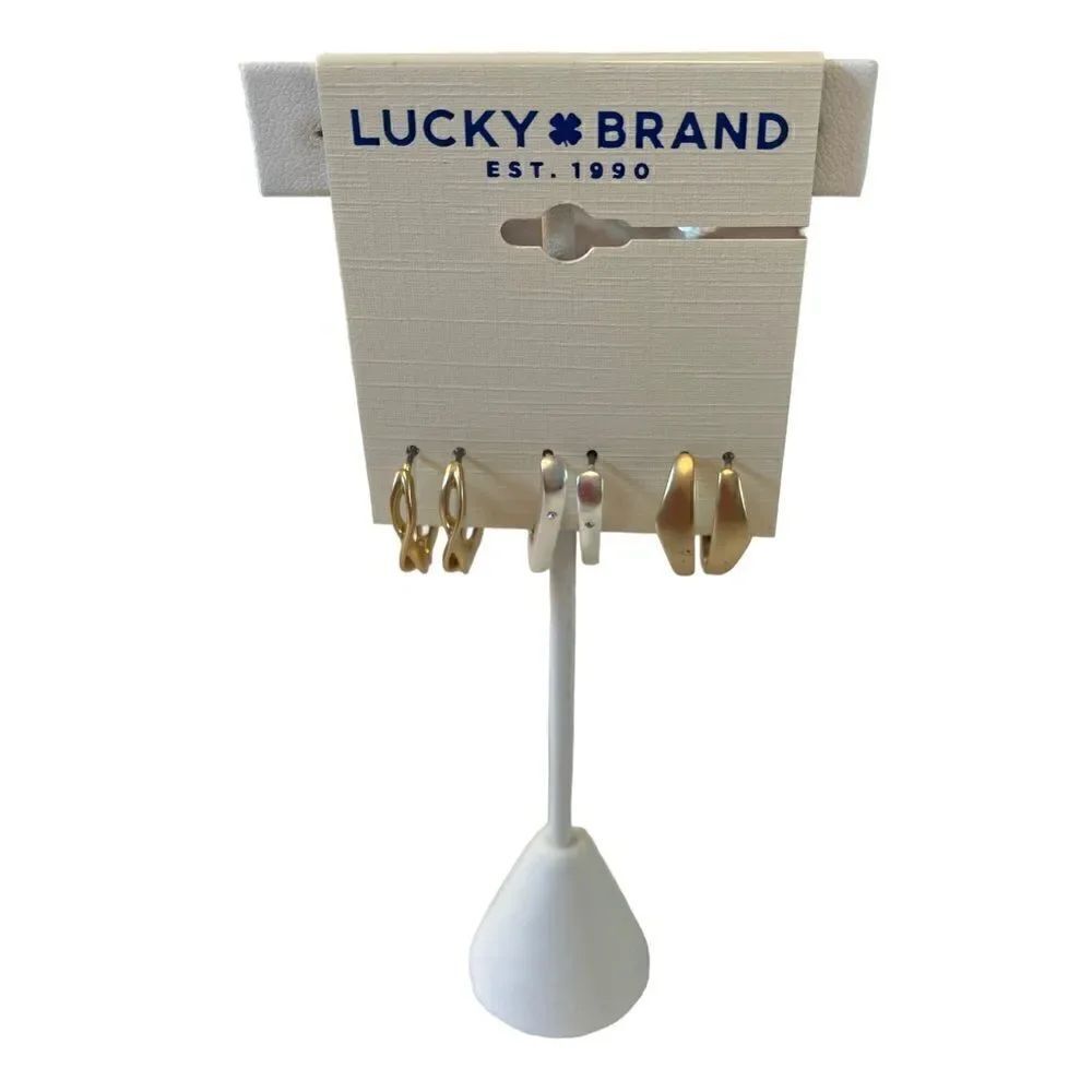 Lucky Brand Two Tone Trio Earring Set. Perfect for everyday wear!